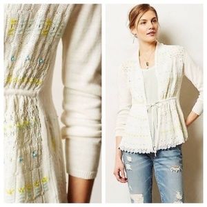 🌼 Moth Dusted Cream Lazuli Beaded Cardigan